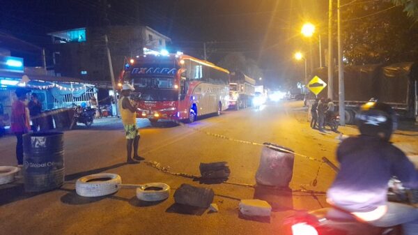 Bloqueo en la Troncal del Caribe, en Once de Noviembre