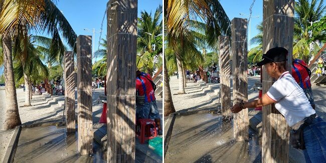 Duchas del Camellón de la Bahía funcionan con normalidad para el servicio de turistas (2)