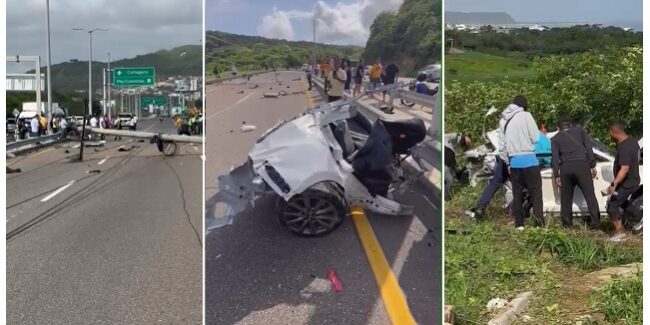 Carro choca contra postes y se parte en dos en la Vía del Mar