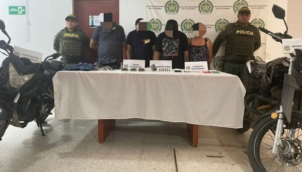 Policía captura a cuatro, tras cometer un robo en Ciénaga