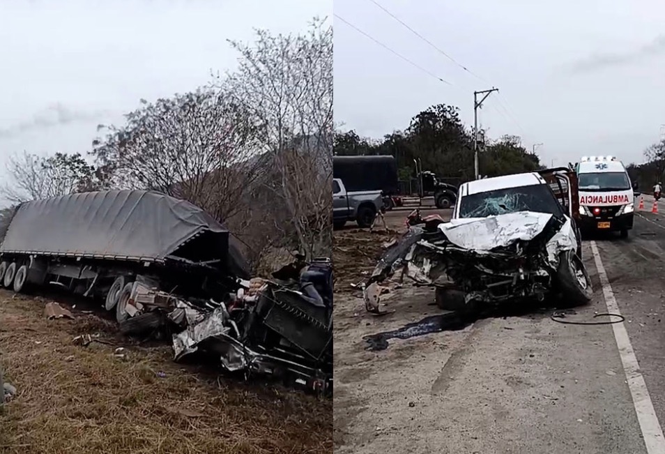 Fuerte choque entre tractomula y camioneta deja tres heridos en la Ruta ...