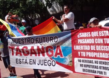 Tagangueros marchan contra creación de resguardo indígena y exigen revisión del proceso