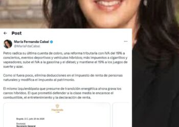 María Fernanda Cabal cuestiona propuesta de reforma tributaria del Gobierno Petro y advierte impacto en la clase media
