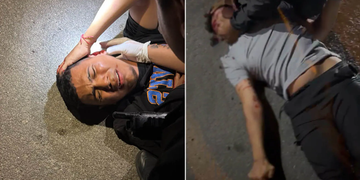 Fuerte choque entre motocicletas deja dos heridos graves frente a la Terminal de Santa Marta