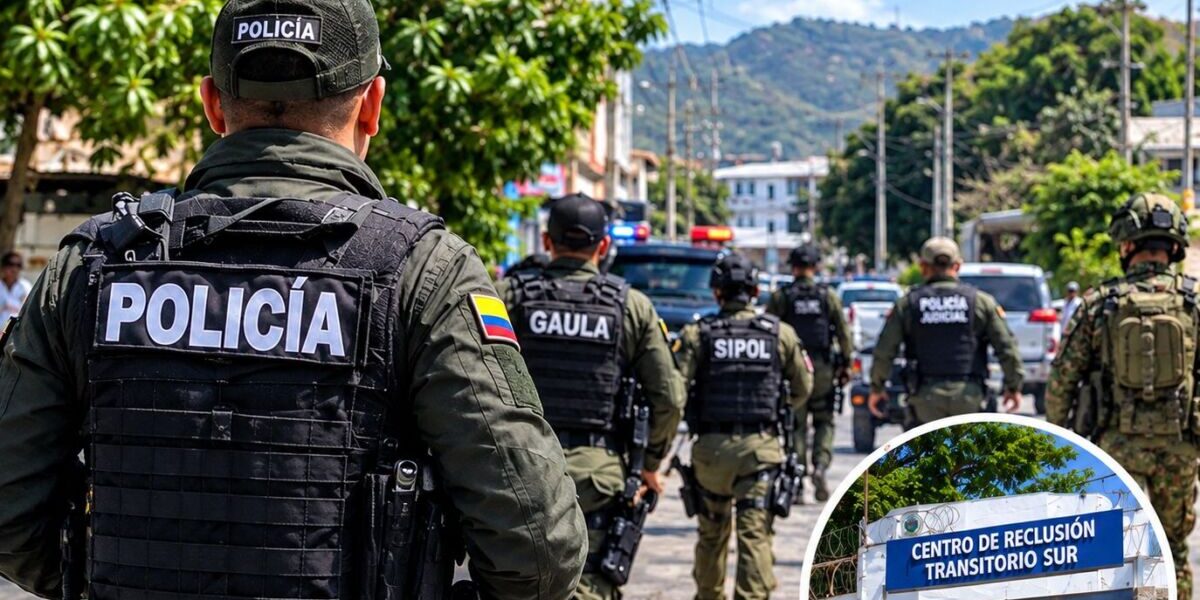 Operativo policial rumbo al centro de reclusión